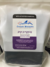 Load image into Gallery viewer, Bag of Signature olive and coconut oil soap scrappies with charcoal
