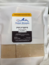 Load image into Gallery viewer, Bag of scrappies Classic lard soap with honey, oats, and goat milk.
