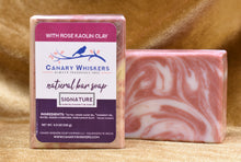 Load image into Gallery viewer, CLEARANCE! Signature rose kaolin clay swirled bar soap (discounted in cart)
